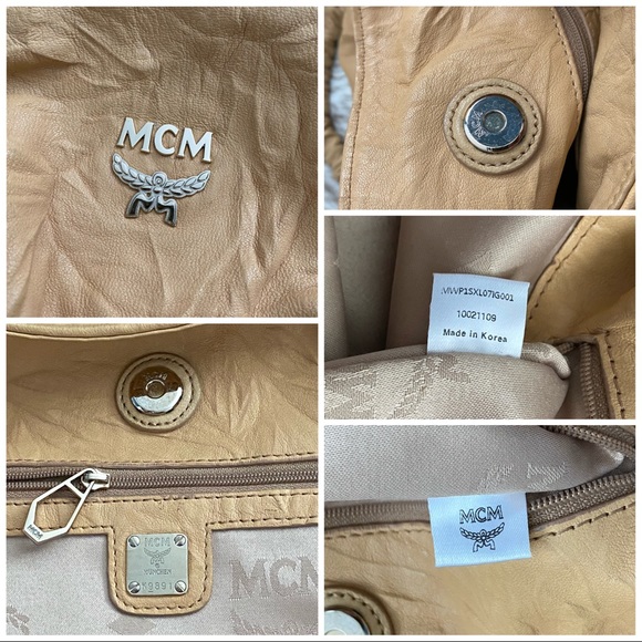 MCM Distressed Gold Chain Leather Tote - Picture 3 of 16